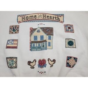 Chickens VINTAGE Size XL Sweatshirt FARMHOUSE 80s 90s Shirt Vtg Home & Hearth